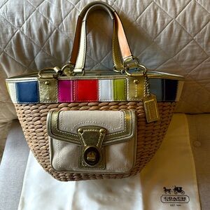 Coach Legacy Limited Edition Straw Tote Bag
